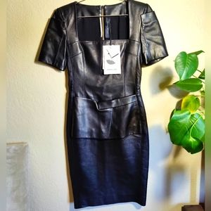 Roland Mouret Sheath dress in black leather